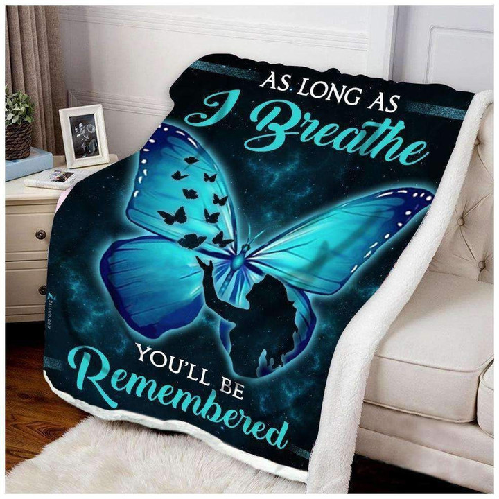 Butterfly Youll Be Remembered Fleece Blanket