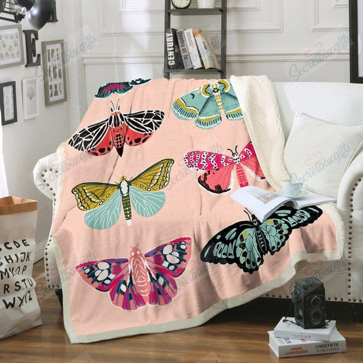 Colorful Butterflies Fleece Blanket