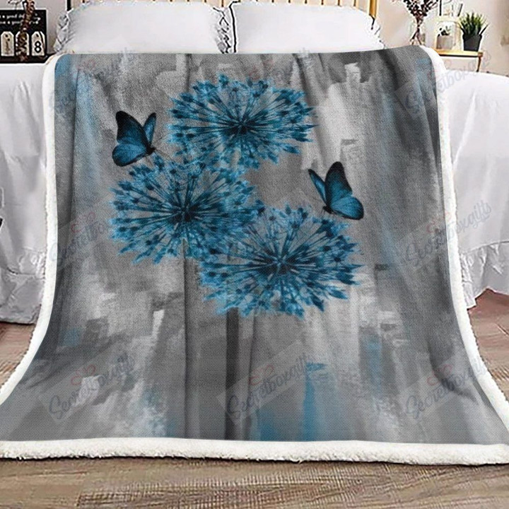 Dandelion Butterfly Fleece Blanket