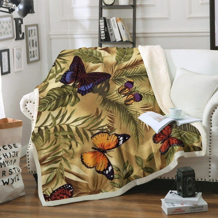 Butterfly Sherpa Fleece Blanket Kovt