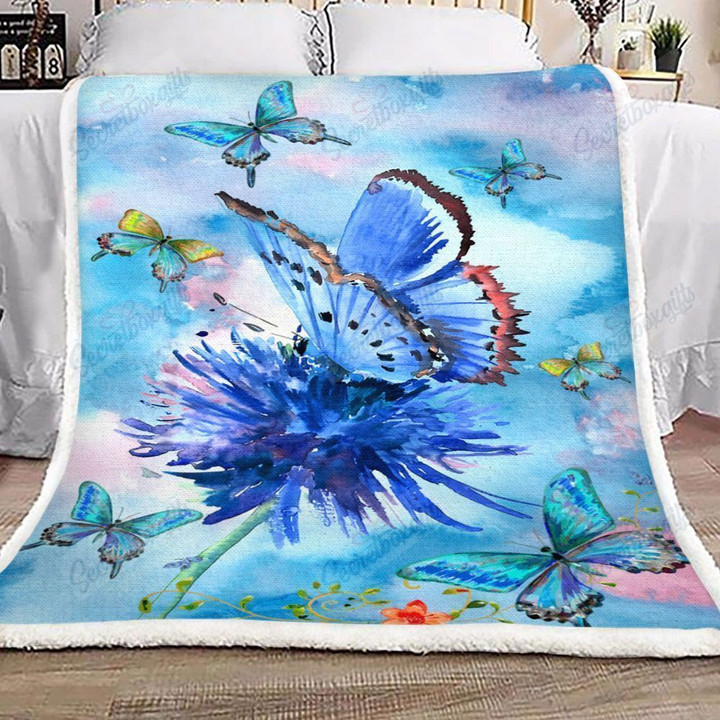 Dandelion Butterfly Fleece Blanket