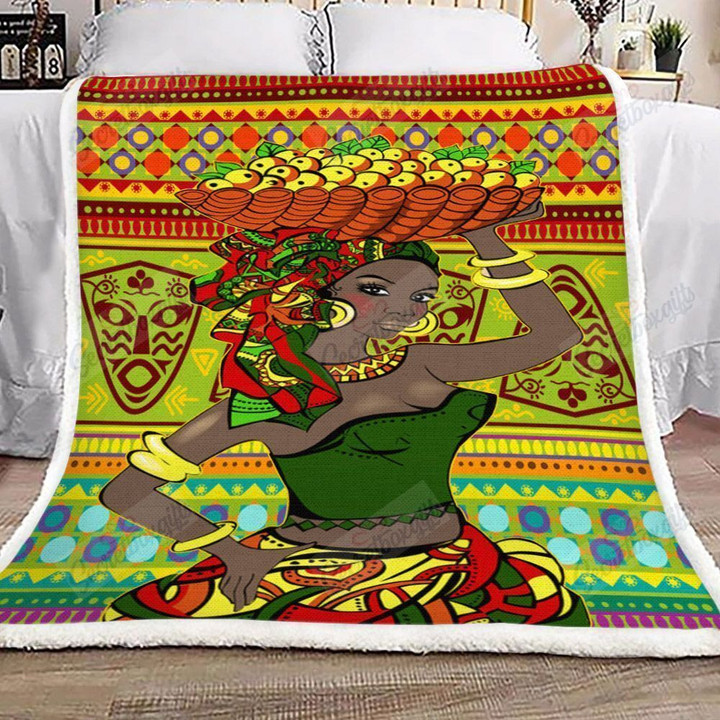 Pattern African Woman Fleece Blanket
