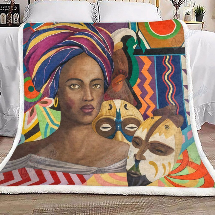 Black Woman Fleece Blanket