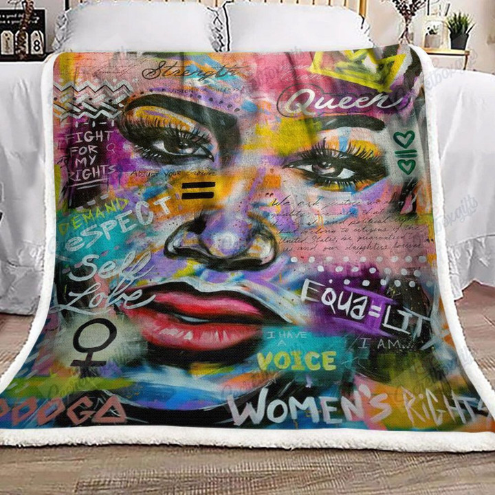 Black Women Fleece Blanket