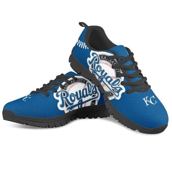 Kansas City Royals MLB Canvas Shoes gift for fan black shoes 25 Fly Sneakers