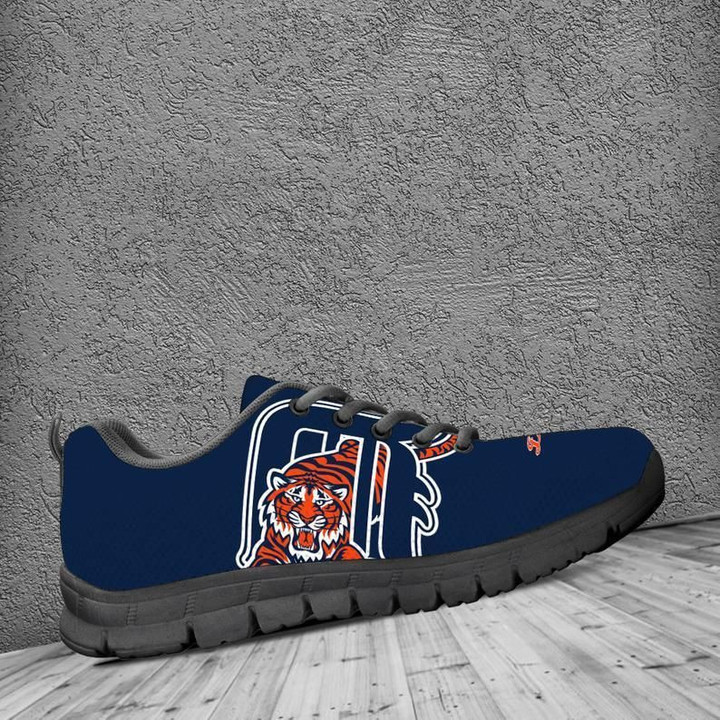 Detroit Tigers mlb Canvas Shoes gift for fan black Shoes Fly Sneakers