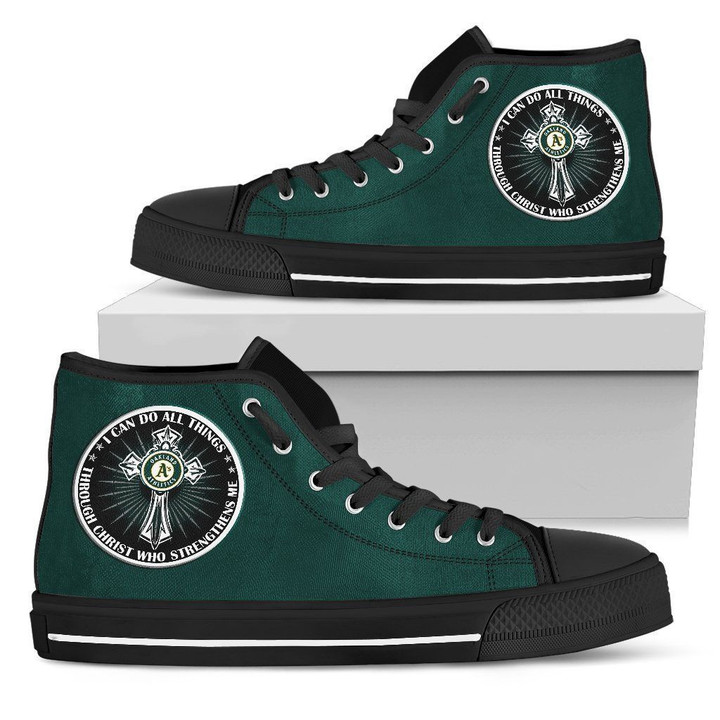 I Can Do All Things Through Christ Who Strengthens Me Oakland Athletics MLB High Top Shoes