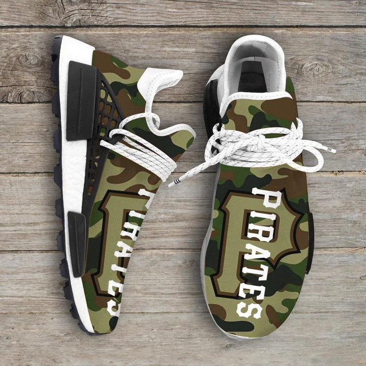 Camo Camouflage Pittsburgh Pirates MLB NMD Human Race Shoes Running Sneakers