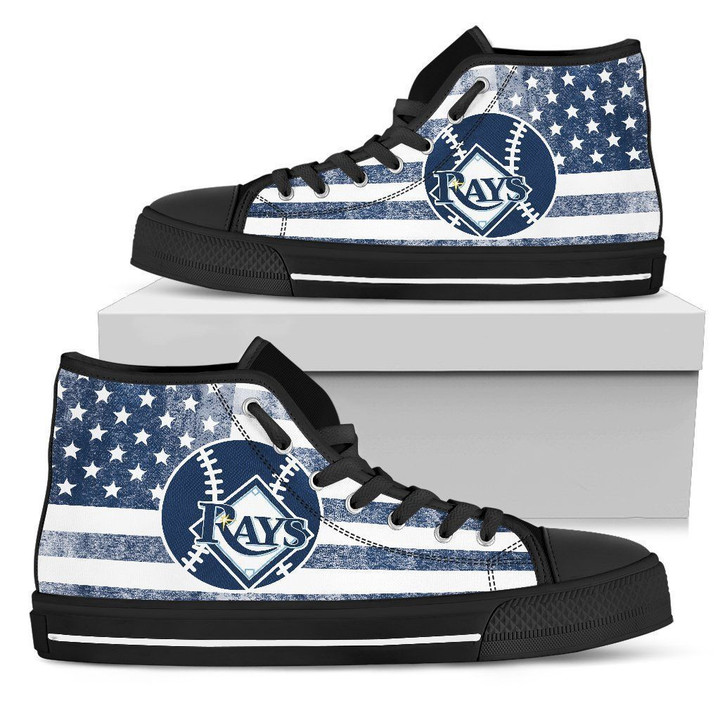 Flag Rugby Tampa Bay Rays MLB High Top Shoes