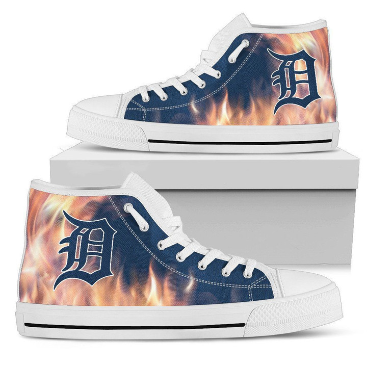 Fighting Like Fire Detroit Tigers MLB High Top Shoes