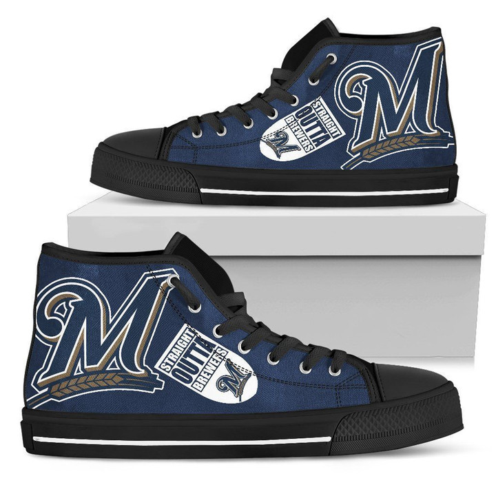 Straight Outta Milwaukee Brewers MLB High Top Shoes