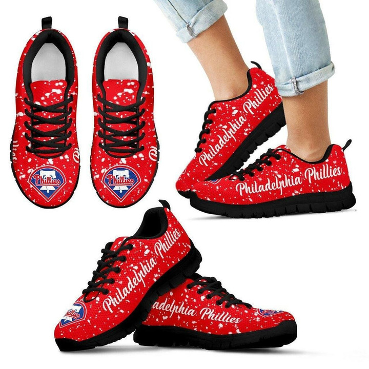Philadelphia Phillies mlb Canvas Shoes gift for fan Black  Shoes Fly Sneakers