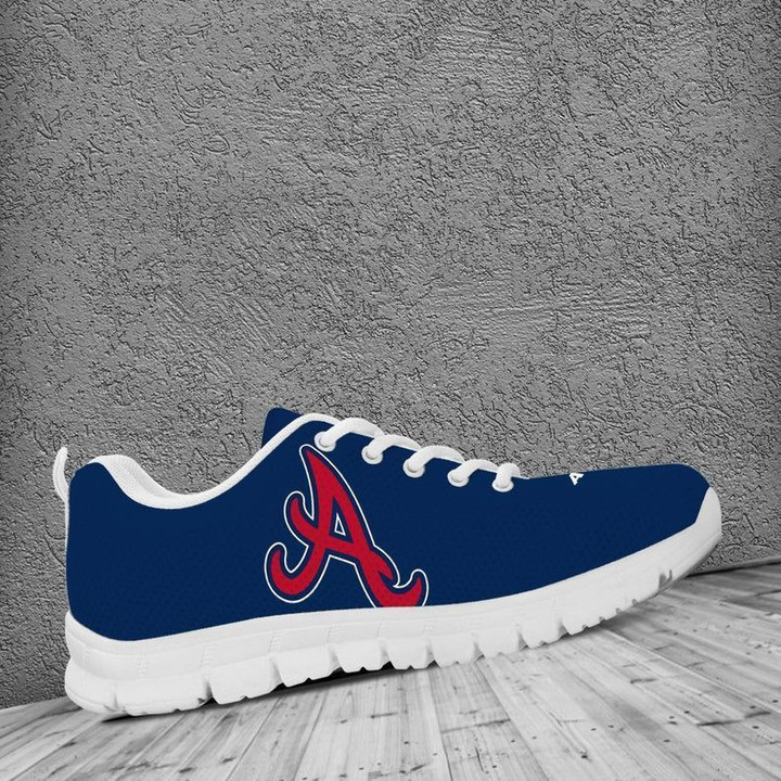 Atlanta Braves MLB Canvas Shoes gift for fan white Shoes Fly Sneakers