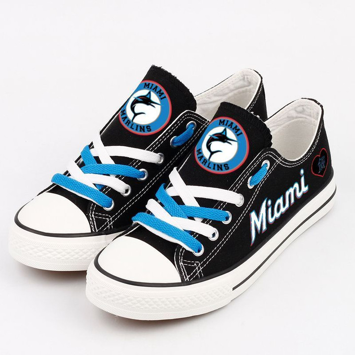 Miami Marlins MLB Baseball 1 Gift For Fans Low Top Custom Canvas Shoes