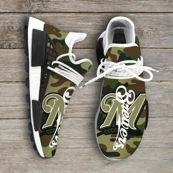 Camo Camouflage Milwaukee Brewers MLB NMD Human Race Shoes Running Sneakers