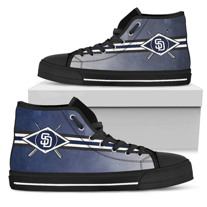 Double Stick Check San Diego Padres MLB High Top Shoes