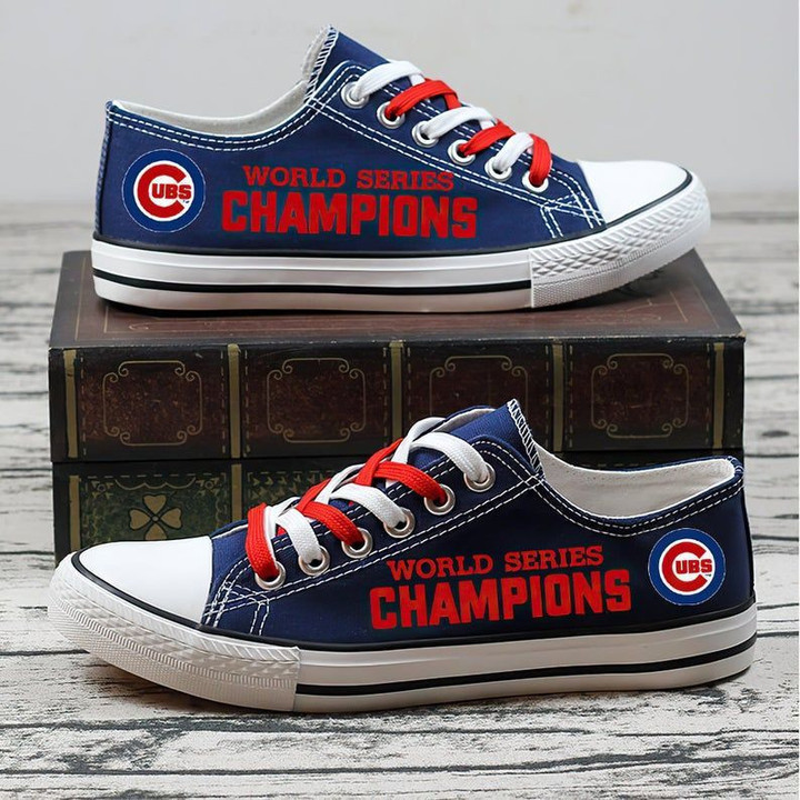 Chicago Cubs MLB Baseball World Series Champions Gift For Fans Low Top Custom Canvas Shoes