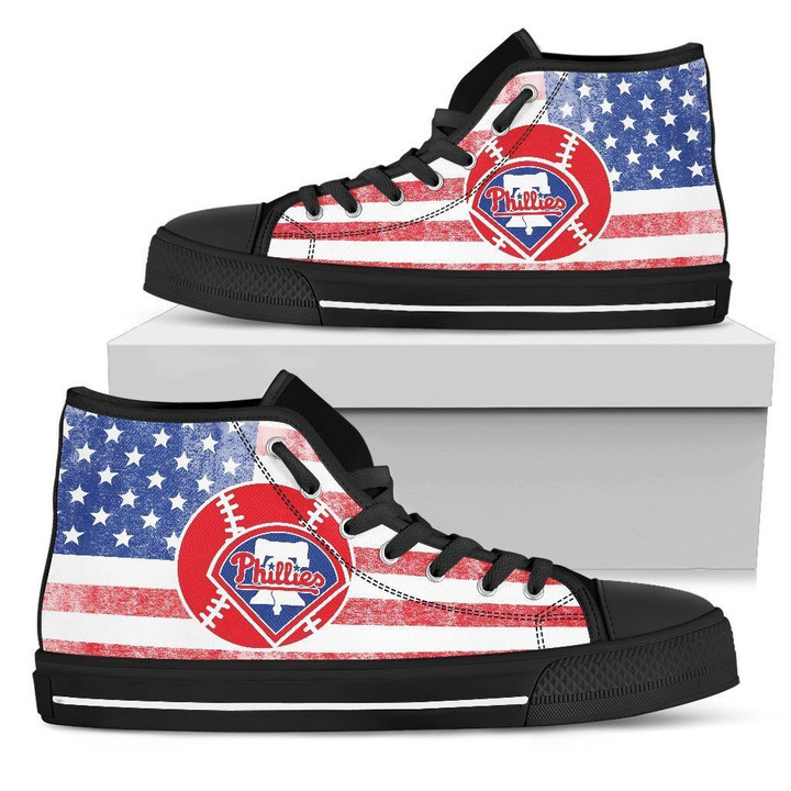 Flag Rugby Philadelphia Phillies MLB High Top Shoes