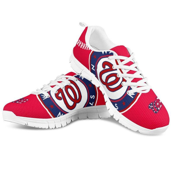 Washington Nationals MLB Canvas Shoes gift for fan white Shoes Fly Sneakers
