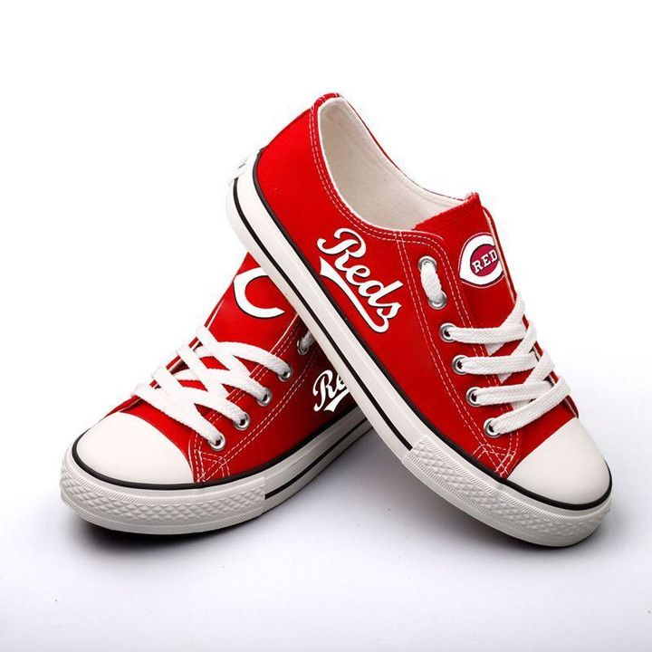 Cincinnati Reds MLB Baseball 2 Gift For Fans Low Top Custom Canvas Shoes