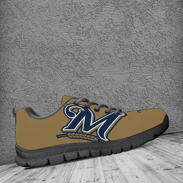 Milwaukee Brewers mlb Canvas Shoes gift for fan black Shoes Fly Sneakers