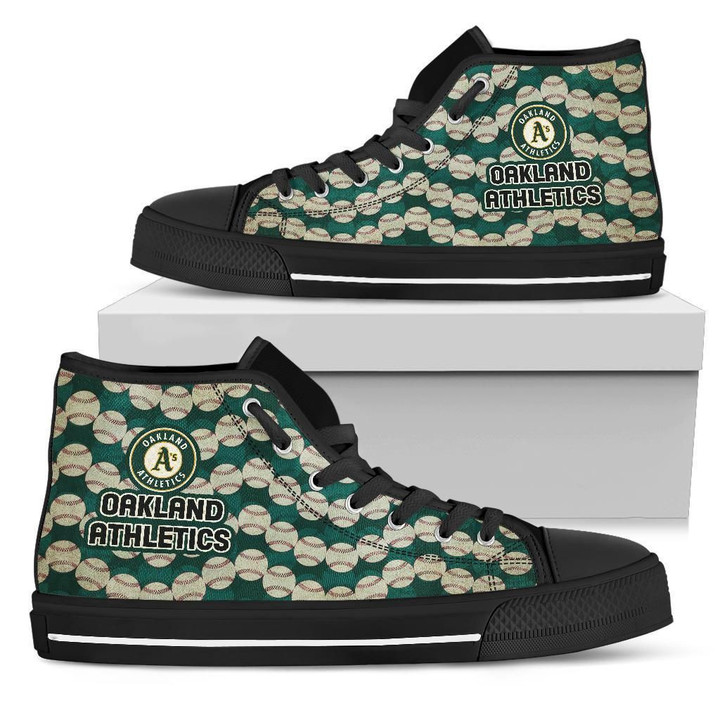 Wave Of Ball Oakland Athletics MLB High Top Shoes