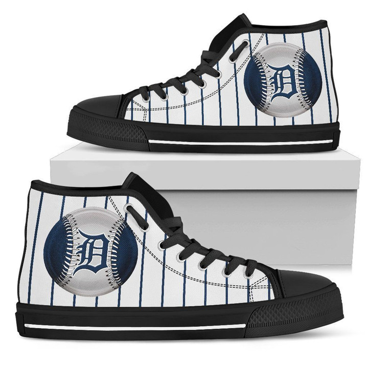 Detroit Tigers MLB Baseball 10 Custom Canvas High Top Shoes