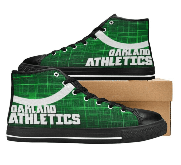 Oakland Athletics MLB Baseball 10 Custom Canvas High Top Shoes