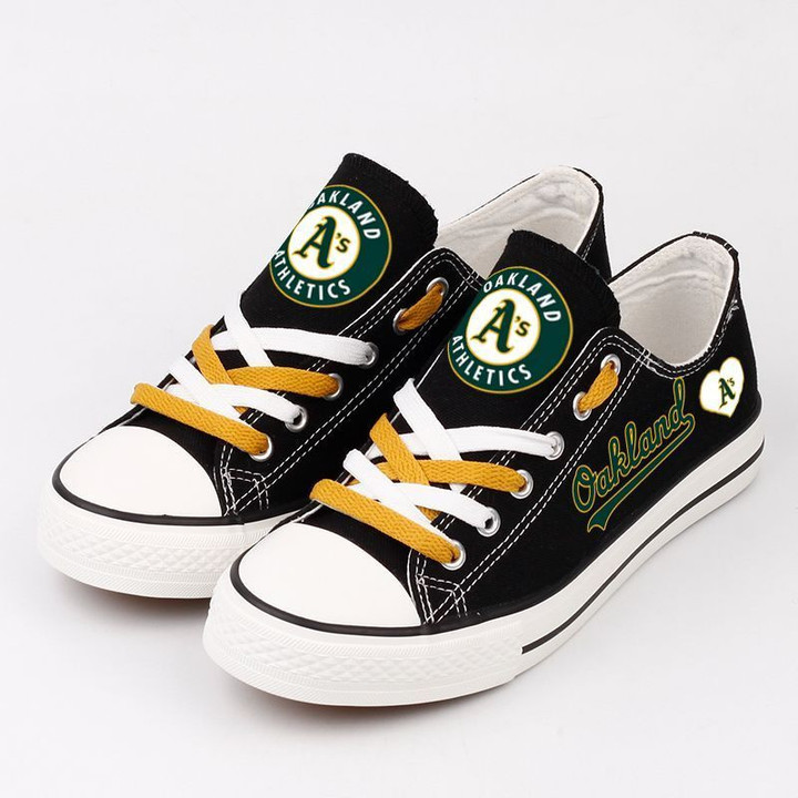 Oakland Athletics MLB Baseball 3 Gift For Fans Low Top Custom Canvas Shoes