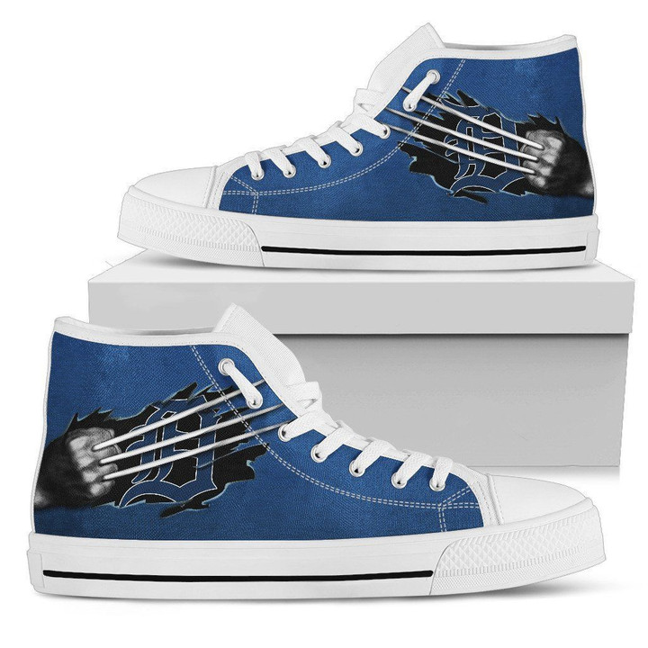 Scratch Of The Wolf Detroit Tigers MLB High Top Shoes