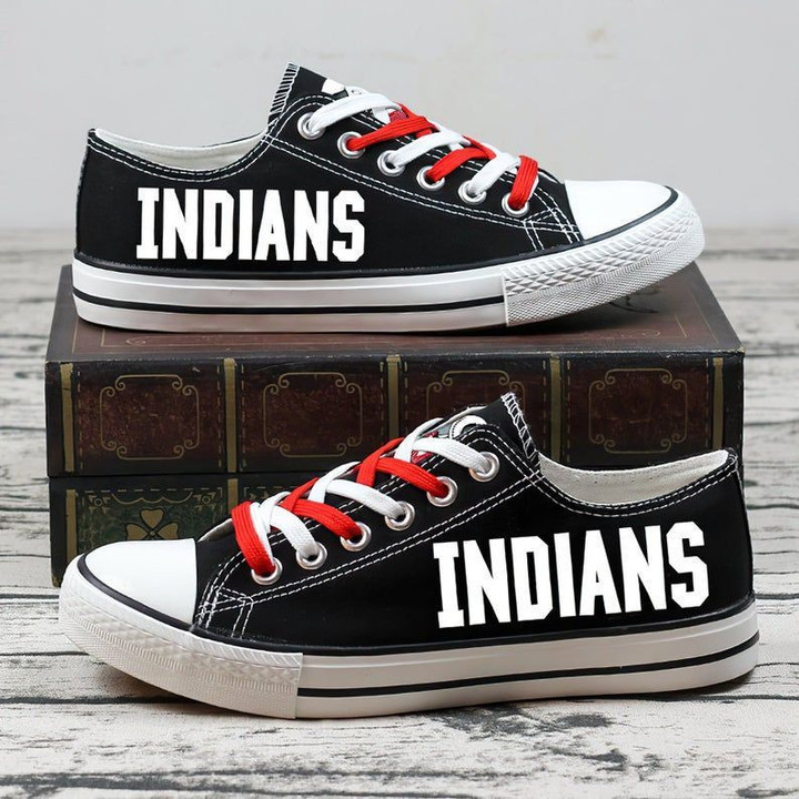 Cleveland Indians MLB Baseball 2 Gift For Fans Low Top Custom Canvas Shoes