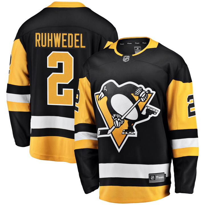 Men's Chad Ruhwedel Black Pittsburgh Penguins Home Breakaway Player Jersey Jersey