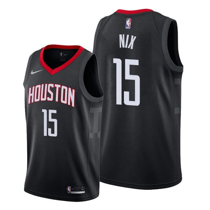 Houston Rockets #15 Daishen Nix Black 2021-22 Statement Edition Jersey - Men Jersey