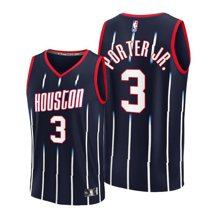 Houston Rockets Kevin Porter Jr. #3 Navy NBA75th City Edition 2021-22 Jersey - Men