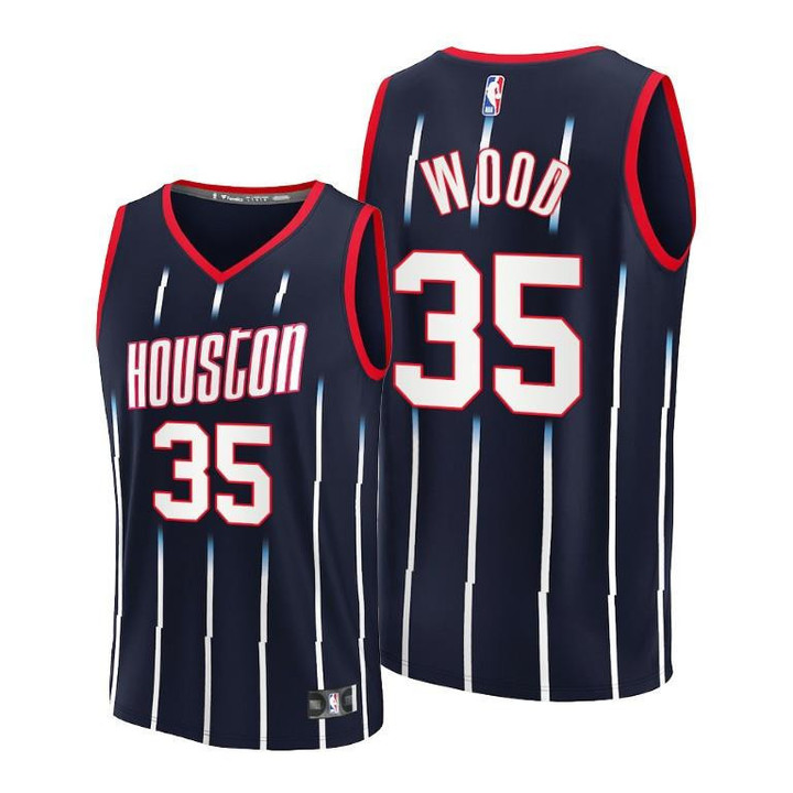 Houston Rockets Christian Wood #35 Navy NBA75th City Edition 2021-22 Jersey - Men