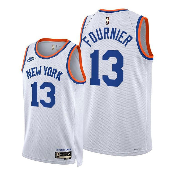 Evan Fournier #13 New York Knicks 2021-22 Classic Edition White Jersey Year Zero - Men Jersey