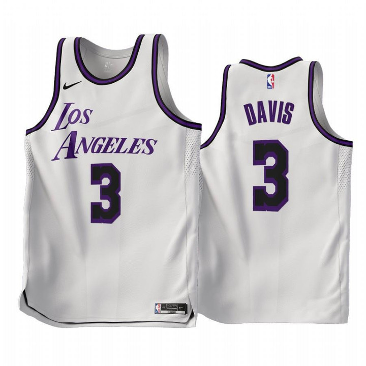 2022-23 Los Angeles Lakers Anthony Davis #3 White City Edition Jersey - Men Jersey