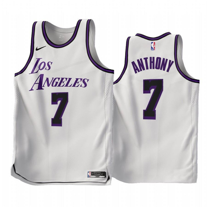 2022-23 Los Angeles Lakers Carmelo Anthony #7 White City Edition Jersey - Men Jersey