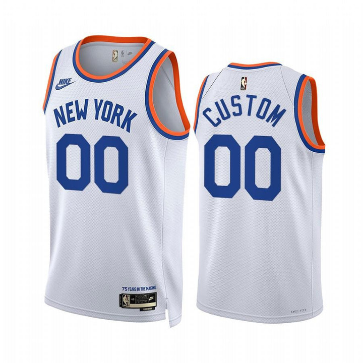 Knicks custom White Year Zero 2021-22 Classic Edition #00 Jersey - Men Jersey