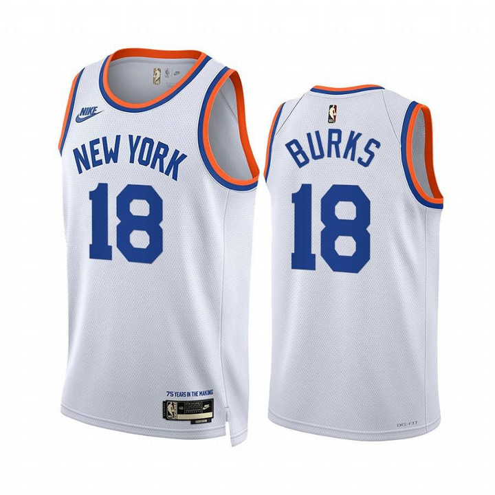New York Knicks Alec Burks #18 White Year Zero Classic Edition Jersey - Men Jersey