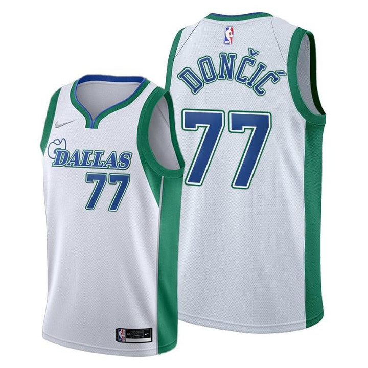 Luka Doncic #77 Dallas Mavericks 2021-22 City Edition Jersey - White - Men Jersey