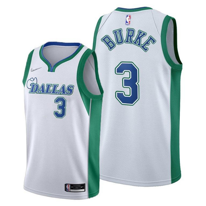 Trey Burke #3 Dallas Mavericks 2021-22 City Edition Jersey - White - Men Jersey