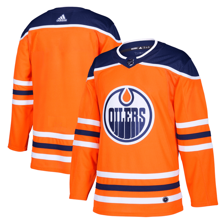 Men's Orange Edmonton Oilers Home Blank Jersey Jersey