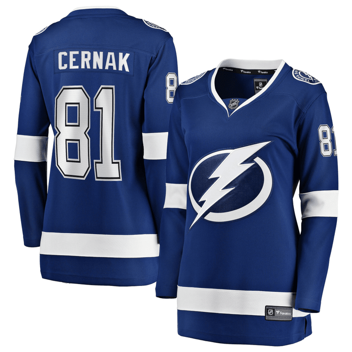 Women's Erik Cernak Blue Tampa Bay Lightning Home Breakaway Player Jersey Jersey