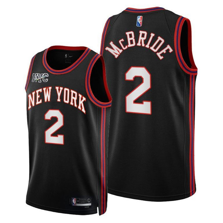 Knicks #2 Miles McBride 2021-22 City Edition Black Jersey 75th Anniversary - Men Jersey