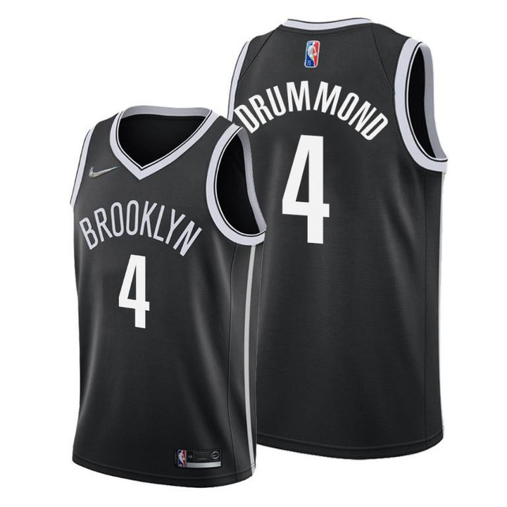 Andre Drummond #4 Brooklyn Nets Icon Edition Black Jersey 2022 Trade - Men Jersey