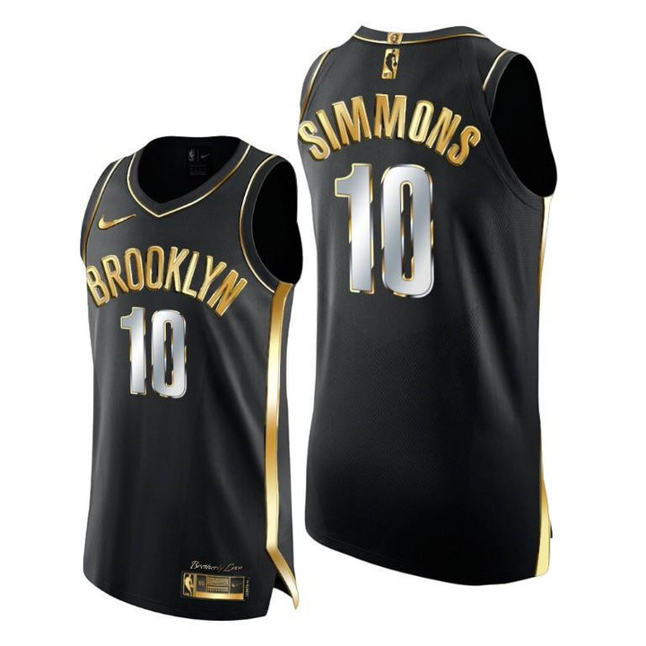 Ben Simmons #10 Brooklyn Nets Golden Edition Black Jersey - Men Jersey