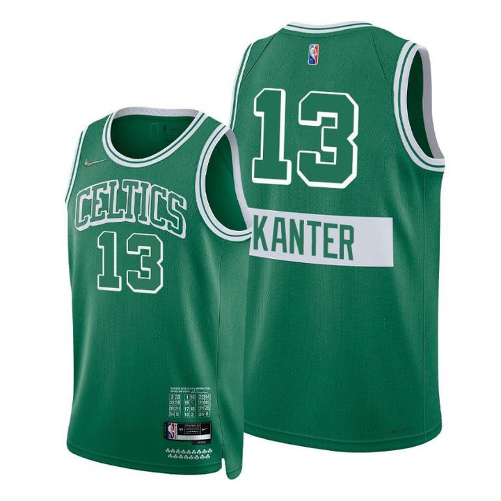Enes Kanter Celtics 2021-22 City Edition Green #13 Jersey Diamond 75th Anniversary - Men Jersey