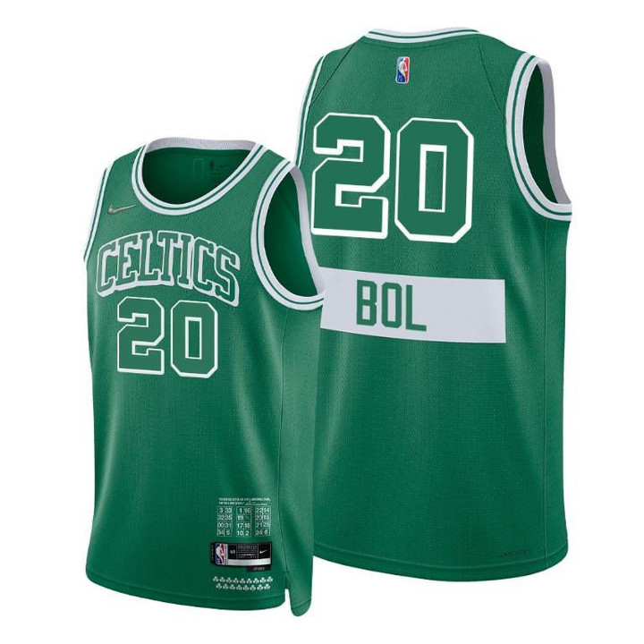 Bol Bol Celtics 2022 City Edition Green #20 Jersey 75th Diamond Badge - Men Jersey