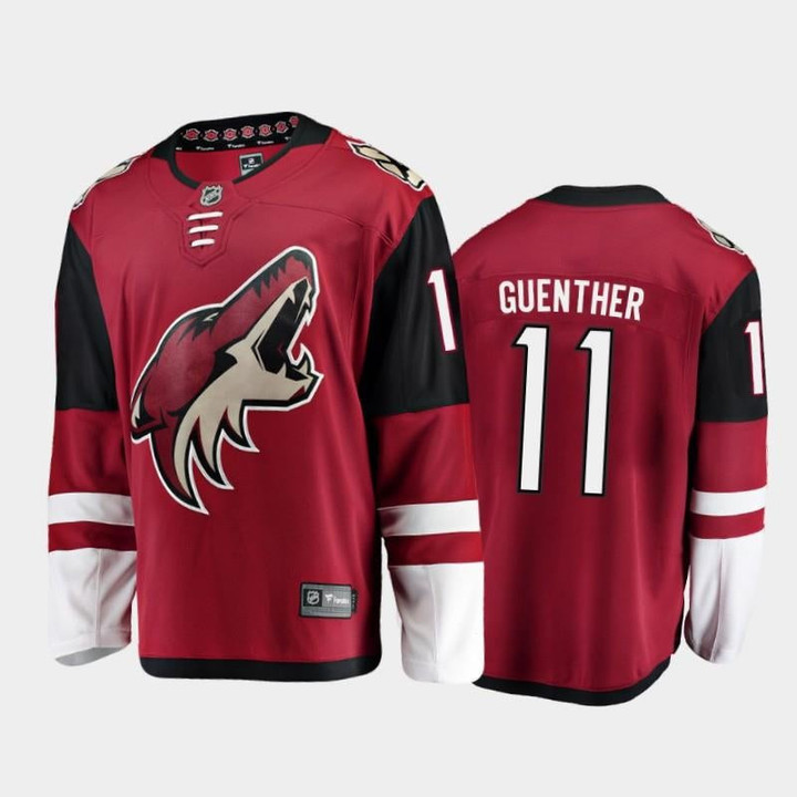 Coyotes Dylan Guenther Home Red 2021 Draft Jersey, Men